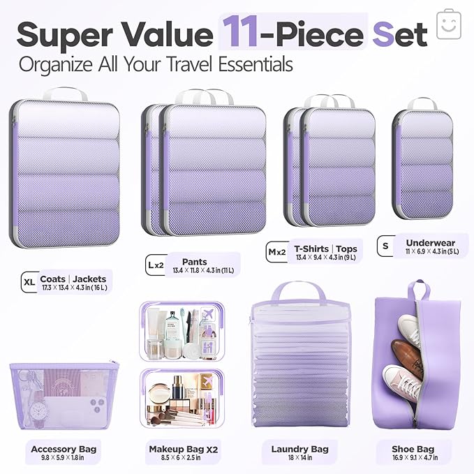Veken 11 Set Compression Packing Cubes - Image 2