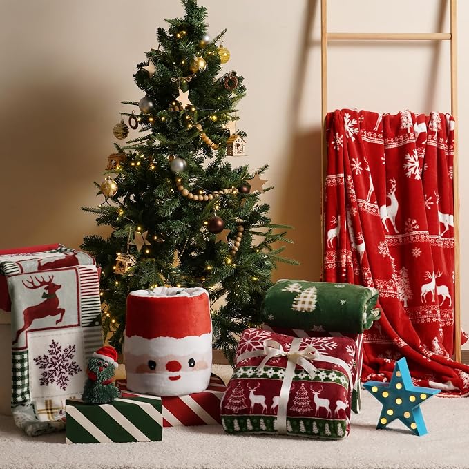 PHF Printed Fleece Throw Blanket, No Shed No Pilling Ultra Soft Plush Cozy Xmas - Image 6