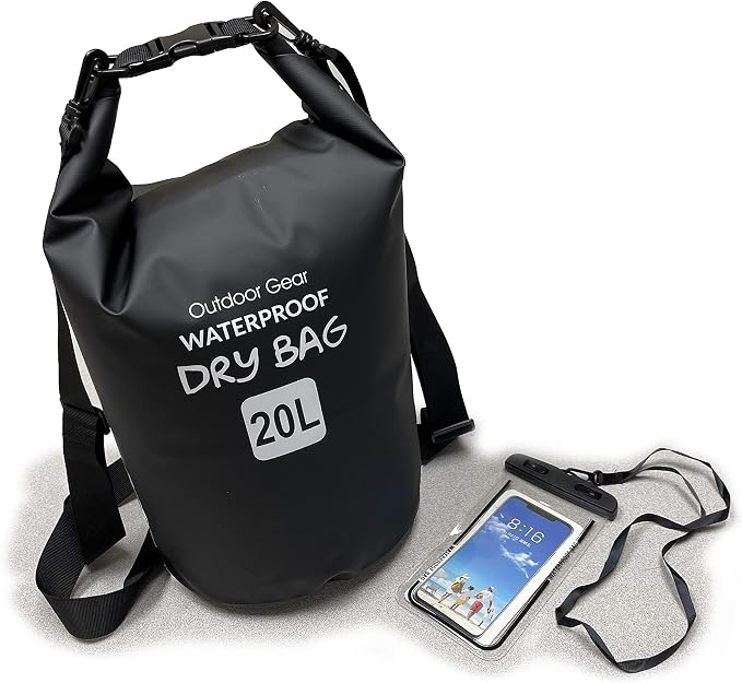 EliteShield Waterproof Dry Bag backpack Roll Top Closure Rafting Boating Black - Image 5