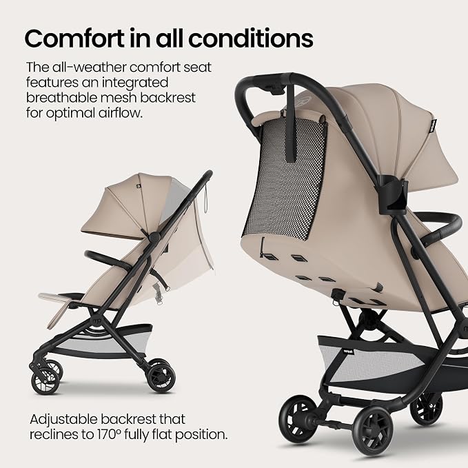 Mompush Velo Lightweight Travel Stroller – One-Hand Fold, Ultra-Compact & - Image 8