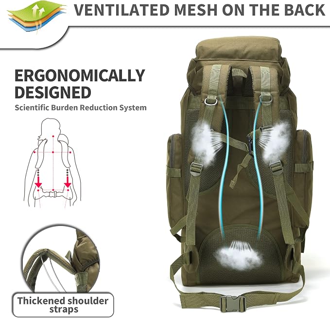 King'sGuard 70L Camping Hiking Backpack Tactical Backpack Military Molle - Image 5