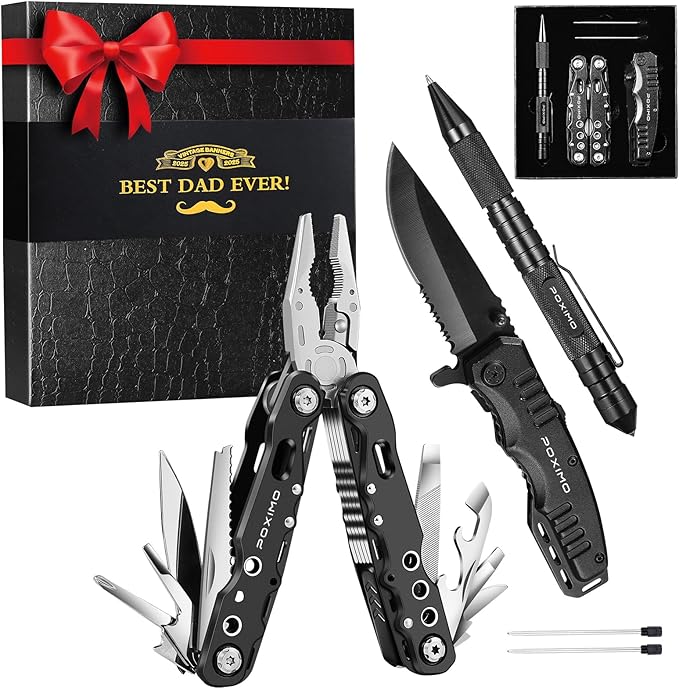 Multitool Gifts for Father, Dad Gift Set by POXIMOATools