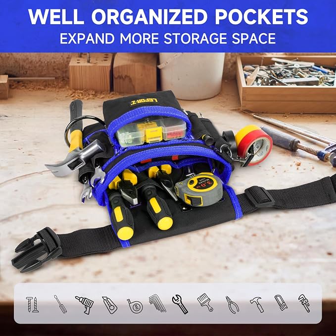 Tool Belt, Magnetic Tool Pouch, 14-Pockets Tool Belts - Image 5
