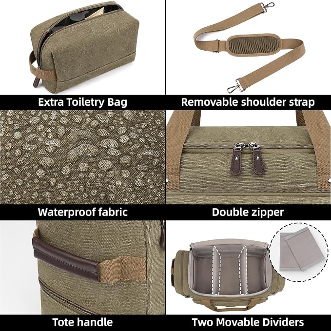 ZOMFELT Duffle Bag for travel, 40L Canvas Travel Duffel Bags for Men Women - Image 5