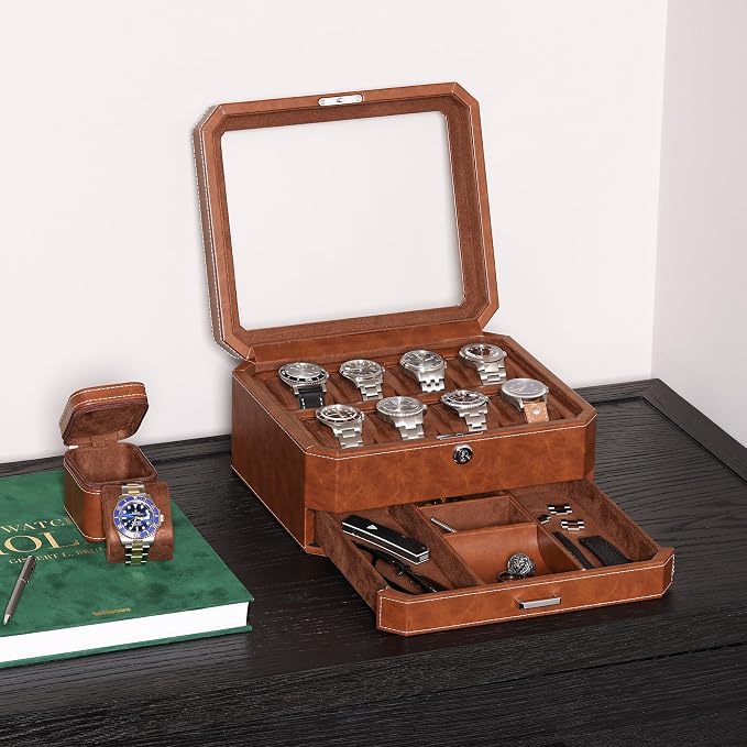 ROTHWELL 8 Slot Leather Watch Box - Image 4