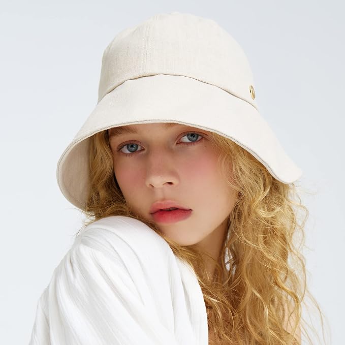 Linen Victorian Bonnet Hat Sun Cap, Foldable Summer Visor | New Katy - Image 8