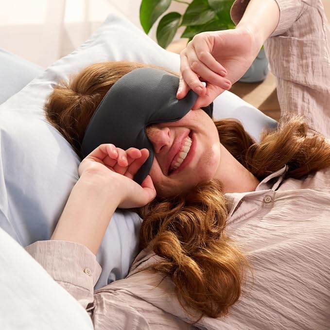 Bearaby Asteroid Grey Sleep Mask 23” x 4” Weighted Eye Mask - Image 6