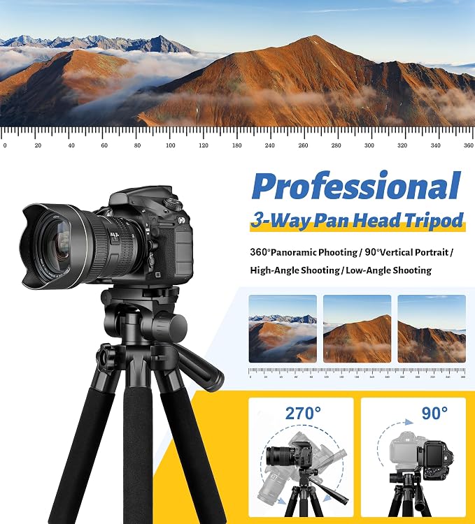 JOILCAN Tripod for Camera, Phone Tripods for Video Recording Photo Vlog - Image 3