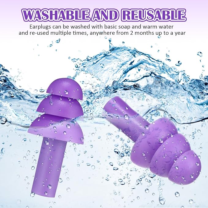 TrelaCo 100 Pairs Ear Plugs Bulk, NRR 29dB Reusable Silicone Ear Plugs - Image 4