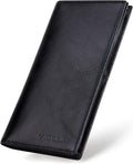 VISOUL Mens Leather Long Checkbook Bifold Wallets by VISOUL