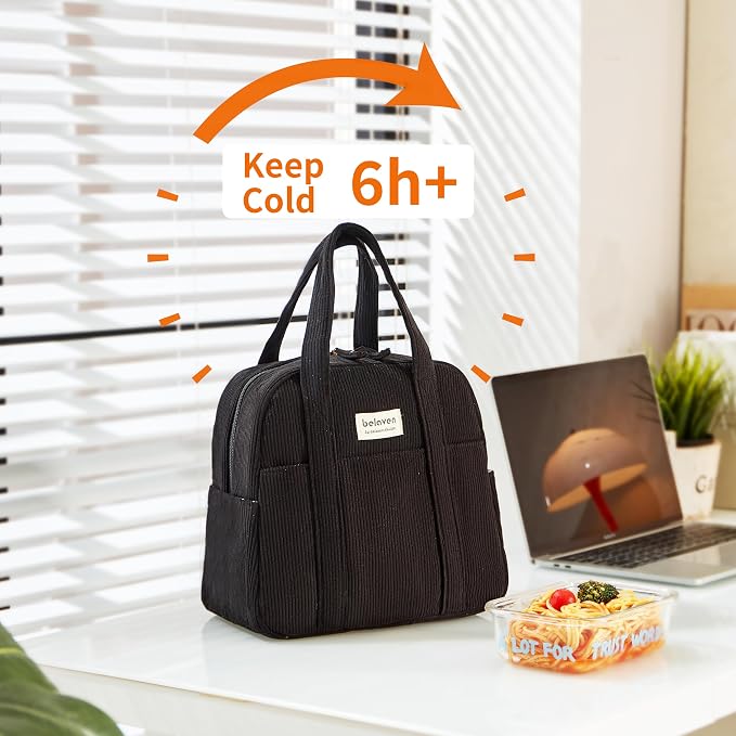 Insulated Lunch Bag for Women, 6-Hour Cold Retention Cooler Tote - Image 2