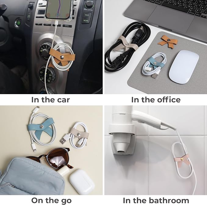 SenseAGE 5 Pack Cord Organizer, Bow Cord Keeper, Cable Organizer USB Holder - Image 5