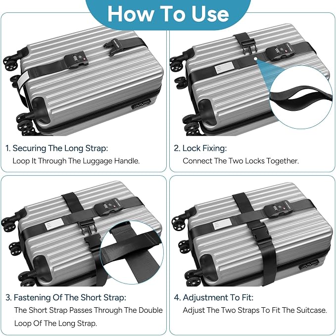 Travel Inspira TSA Lock Luggage Straps - Image 6
