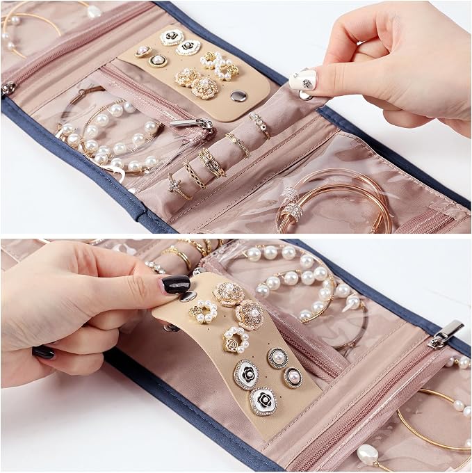 BELALIFE Travel Jewelry Case Organizer, Small Foldable Storage Roll - Image 3