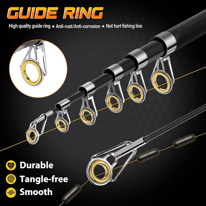 PLUSINNO Fishing Pole, Fishing Rod and Reel Combo, Telescopic Fishing Rod Kit - Image 3