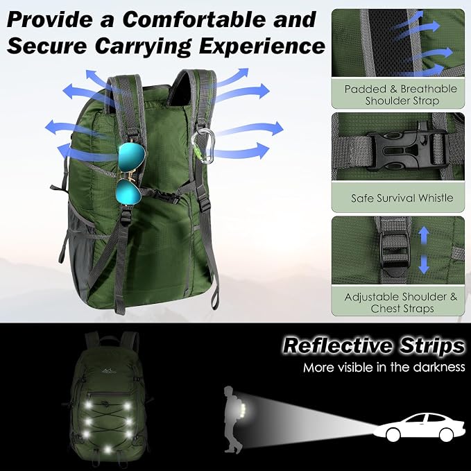 MoKo Hiking Backpack, 40L Large Capacity Camping Backpack - Image 4