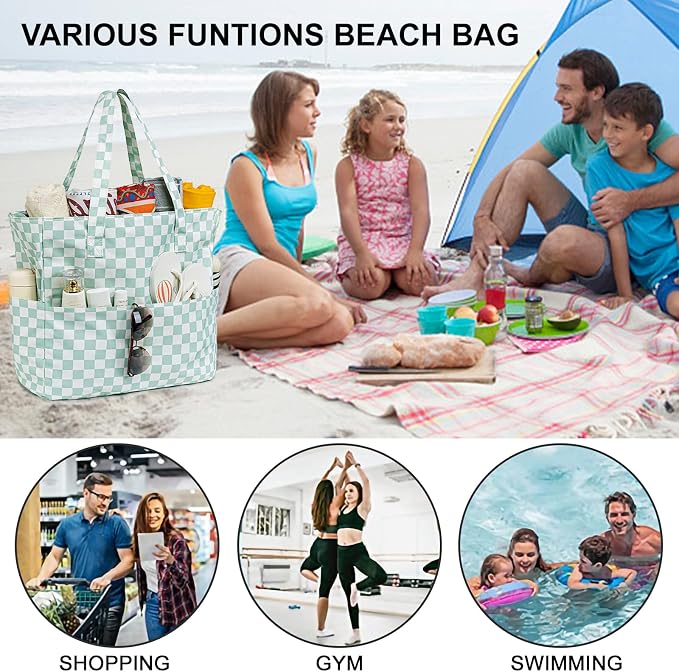 Beach Pool Bags Tote for Women Ladies Large Gym Tote Carry On Bag - Image 6