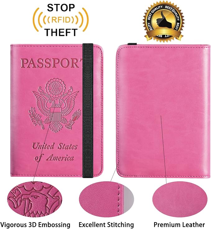 Passport Holder Cover Wallet Travel Essentials RFID Blocking Leather Card Case - Image 4