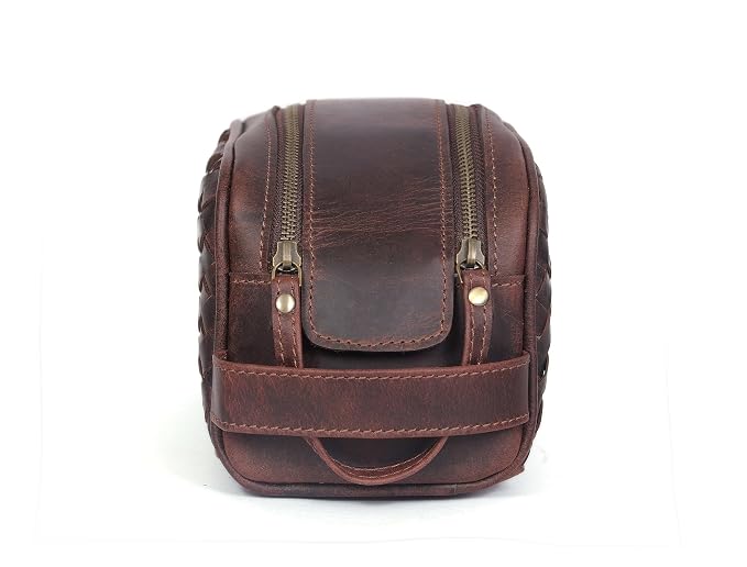 10" Premium Leather Toiletry Travel Pouch - Image 5
