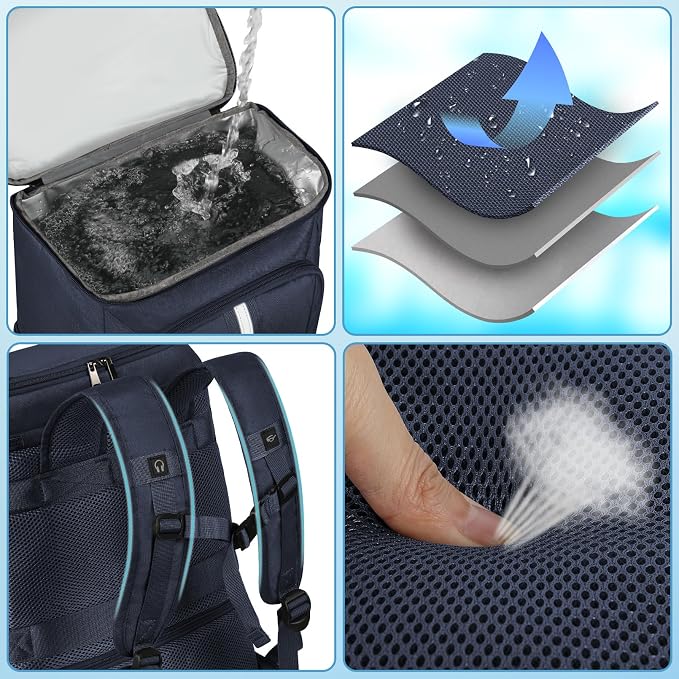 Backpack Cooler Insulated Leak Proof 35 Cans, 2 Insulated Compartments Thermal - Image 6