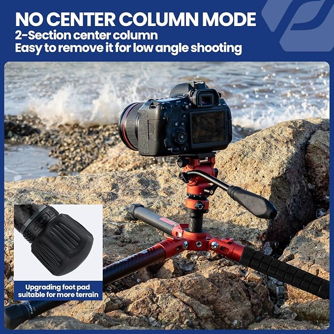 Fotopro 62 Inch Carbon Fiber Tripod 2.3lbs Ultralight Portable Travel Video - Image 6