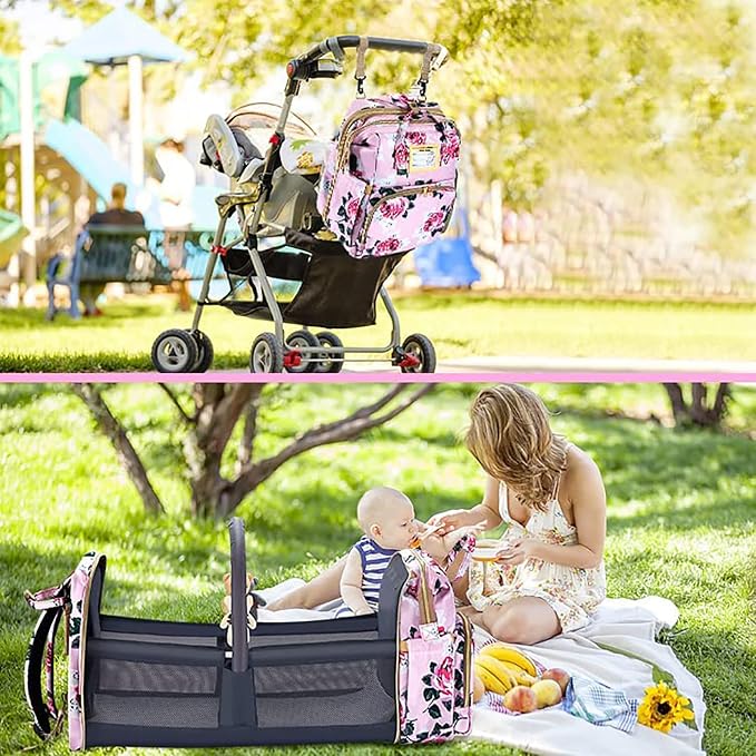 Diaper Bag Backpack with Changing Station, Foldable - Image 7