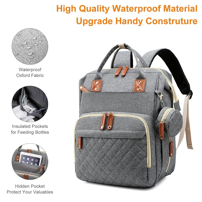 Diaper Bag, Backpack with Changing Station, Waterproof Baby Bag - Image 3