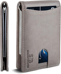 SERMAN BRANDS RFID Blocking Slim Bifold Genuine Leather Minimalist Front Pocket by SERMANBRANDS