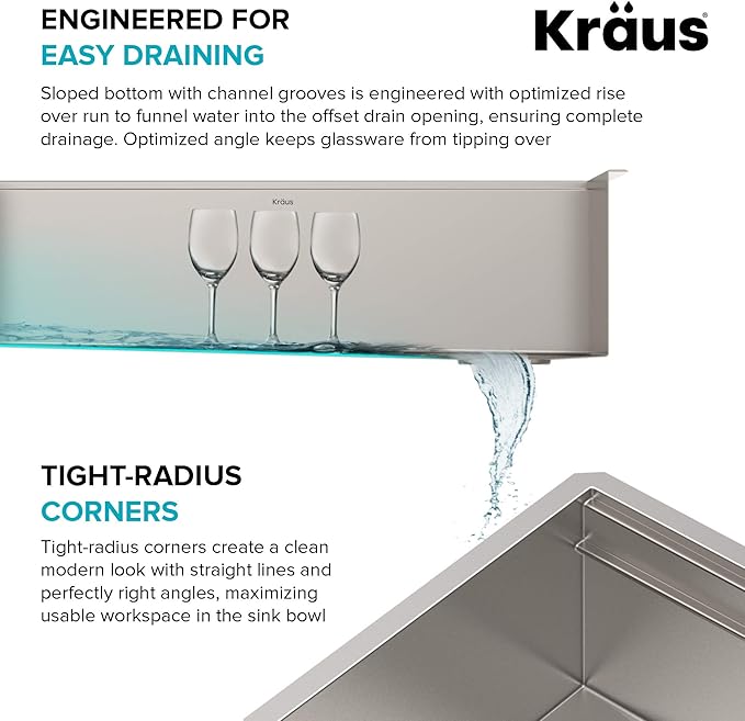 KRAUS Kore 57-inch Undermount Workstation 16 Gauge Single Bowl Stainless Steel - Image 14