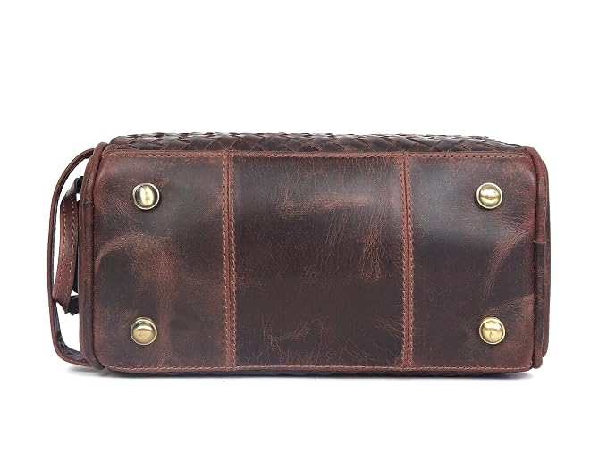 10" Premium Leather Toiletry Travel Pouch - Image 6