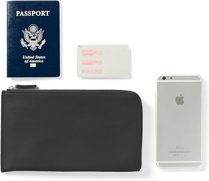 Leatherology RFID Black Onyx Slim Zip Travel Wallet - Image 5