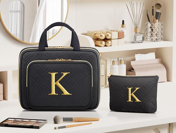 Personalized Gifts for Women, Initial Toiletry Bag Hanging Travel Organizer & - Image 7