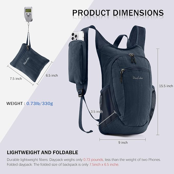 10L Small Hiking Backpack Travel Daypack Lightweight Packable Back Pack - Image 6