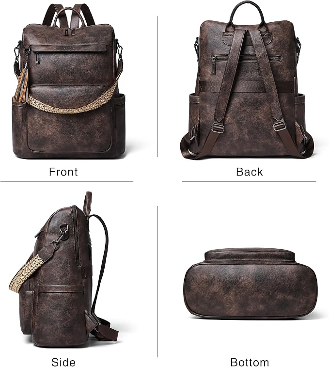Shrrie Vegan Leather Laptop Backpack - Image 5