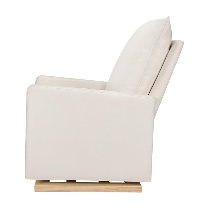 babyletto Cali Pillowback Chair and a Half Glider in Performance Cream Eco-Weave - Image 7