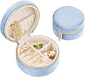 TAIMY Plush Velvet Travel Jewelry Box, Round Mini Travel Jewelry Case by TAIMY