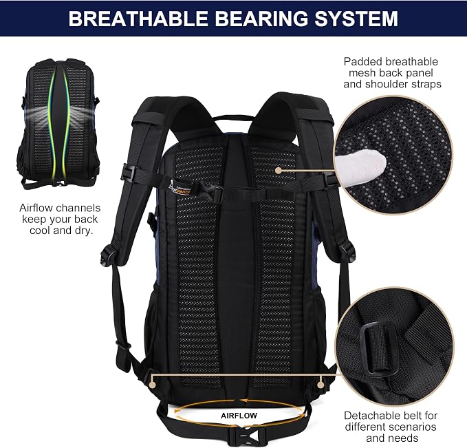 MOUNTAINTOP Hiking Backpack, 25L Camping Backpack, Men Women Hiking Daypack - Image 8
