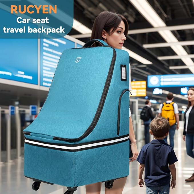 Rolling Car Seat Travel Bag, Padded Carseat Travel Backpack - Image 6