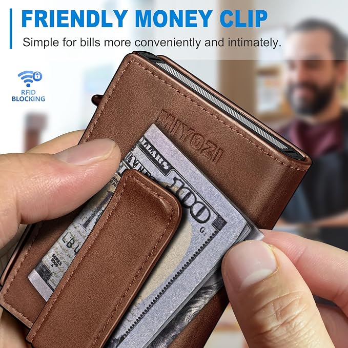 Wallet for Men with Money Clip Coins Pocket ID Window Gift Boxed, Slim Smart - Image 6