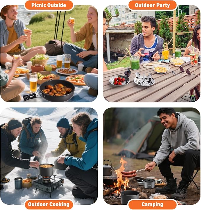 27pcs Camping Cookware Mess Kit - Image 7