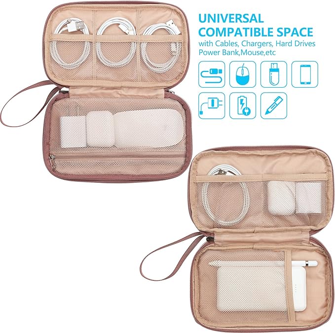NISHEL Travel Cord Organizer Case, Double Layers Tech Electronic Bag, Essentials - Image 2
