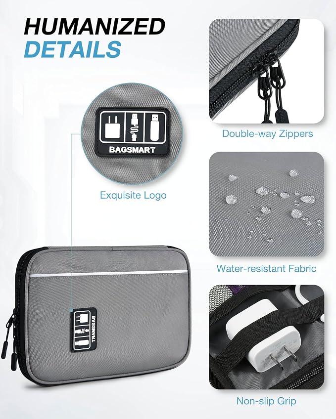 BAGSMART Electronics Travel Organizer Case, Compact Cable Organizer Bag - Image 4