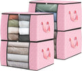 Fab totes 4 Pack Clothes Storage, Foldable Thick Fabric Blanket Storage Bags by Fabtotes