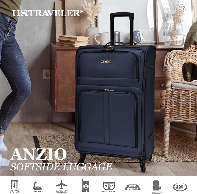 U.S. TRAVELER Anzio Softside Expandable Spinner Luggage, 3-Piece Set - Image 2