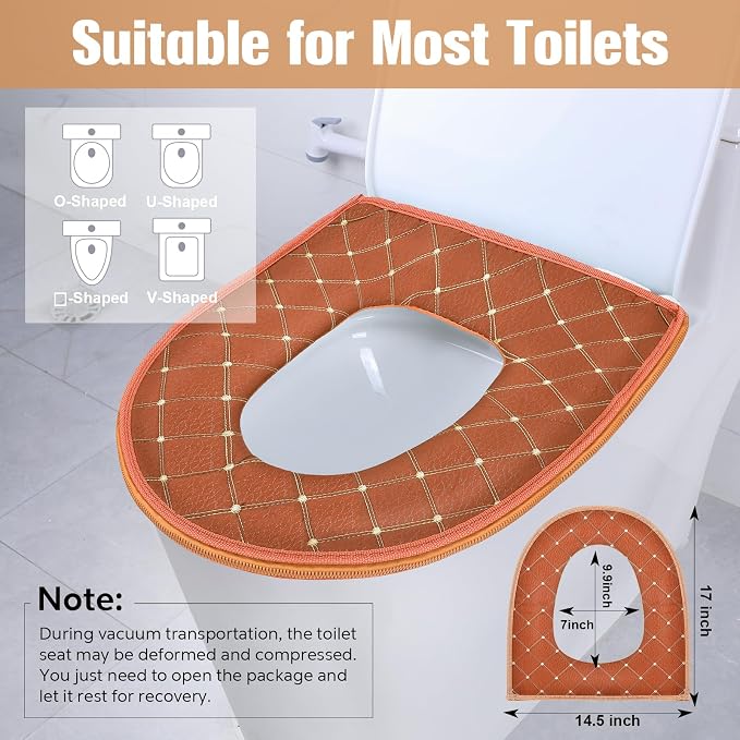 Riakrum 4 Pcs Toilet Seat Covers Pads - Image 2