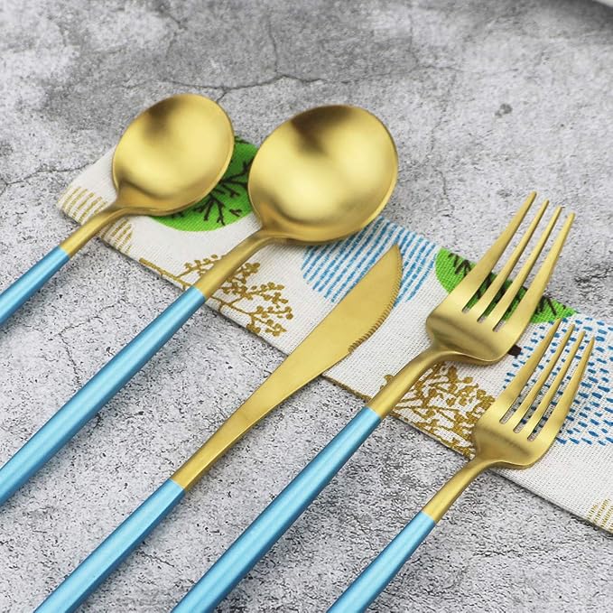 Gugrida 20-Piece 18/10 Stainless Steel Flatware Silverware, Luxury Dinnerware - Image 6