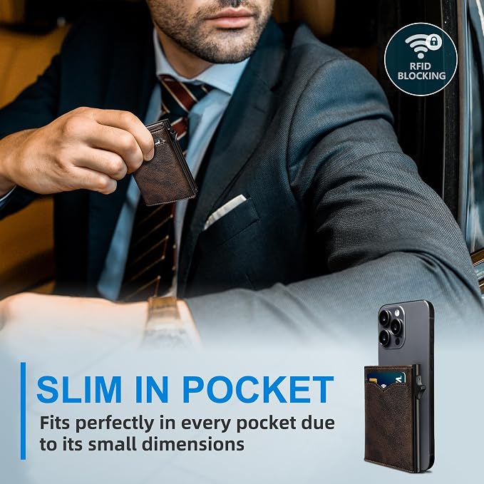 Wallet for Men, with Cash Pocket 2 ID Window 9-13 Cards, Metal Case Smart Slim - Image 6