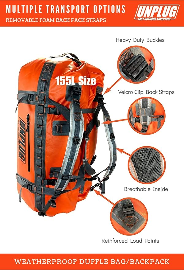 UNPLUG Ultimate Adventure Bag | 1680D Heavy Duty Waterproof Bag | Large Travel - Image 4