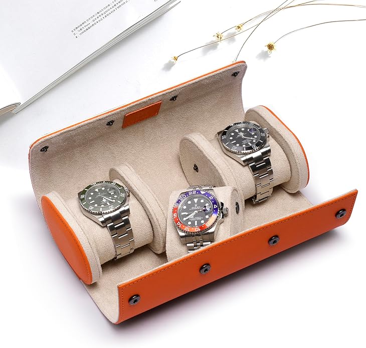 MOZSLY Watch Roll Travel Case 3 Slots Portable Box - Image 8