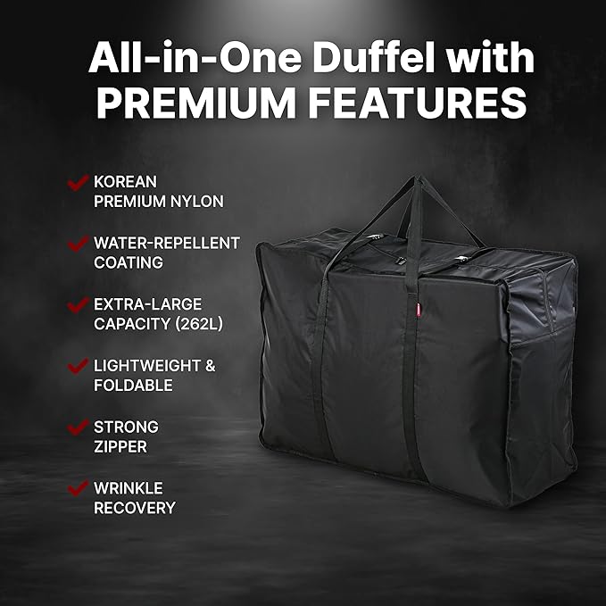 Plago Professional Quality Nylon Extra Large Duffel Bag, Lightweight Foldable - Image 3